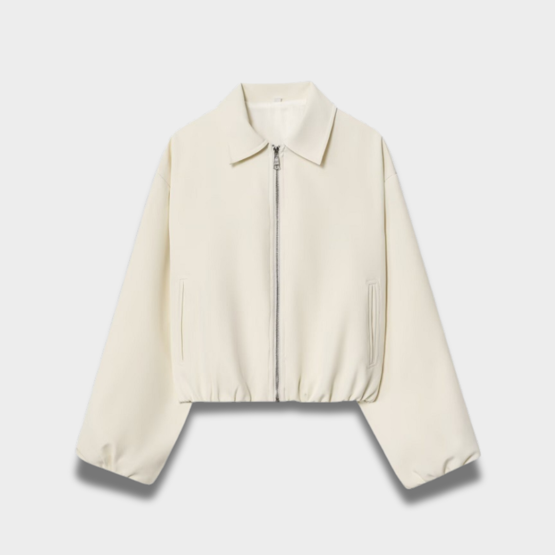 Kurtka damska zapinana na zamek z miękkiej tkaniny