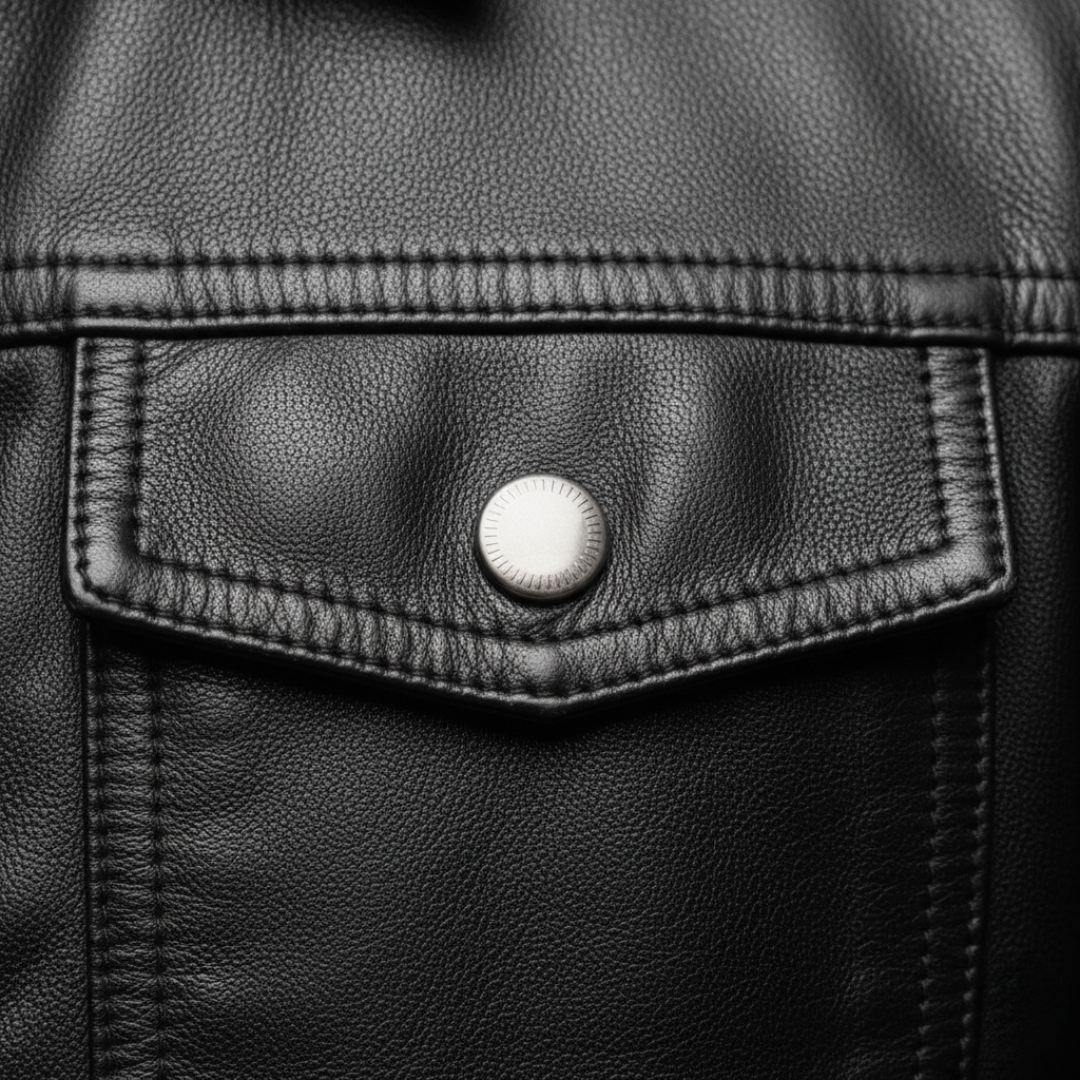 Męska kurtka z imitacji skóry z miękką podszewką