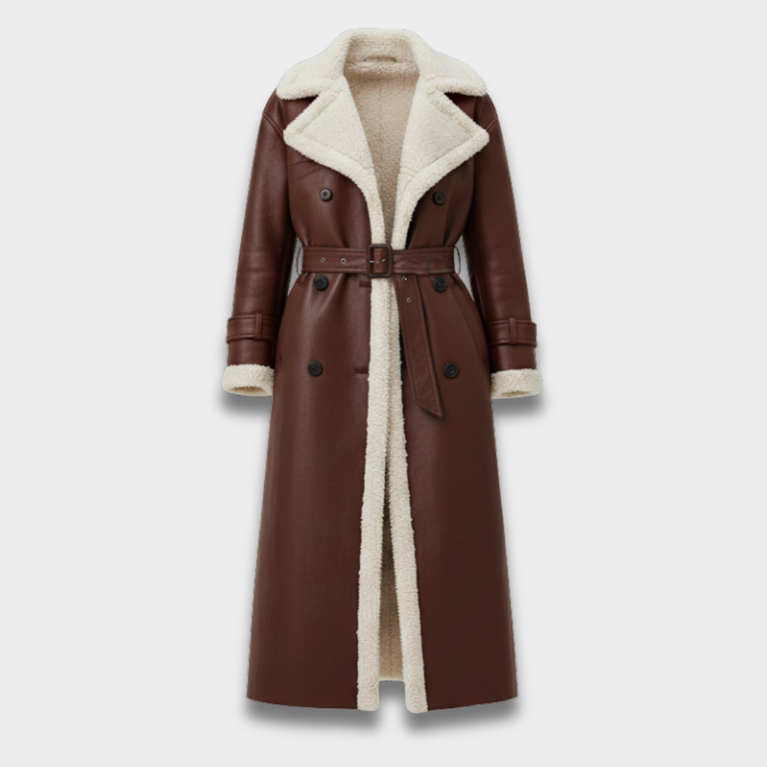 Damski Długi Płaszcz Zimowy z Miękką Podszewką ModaBoutique