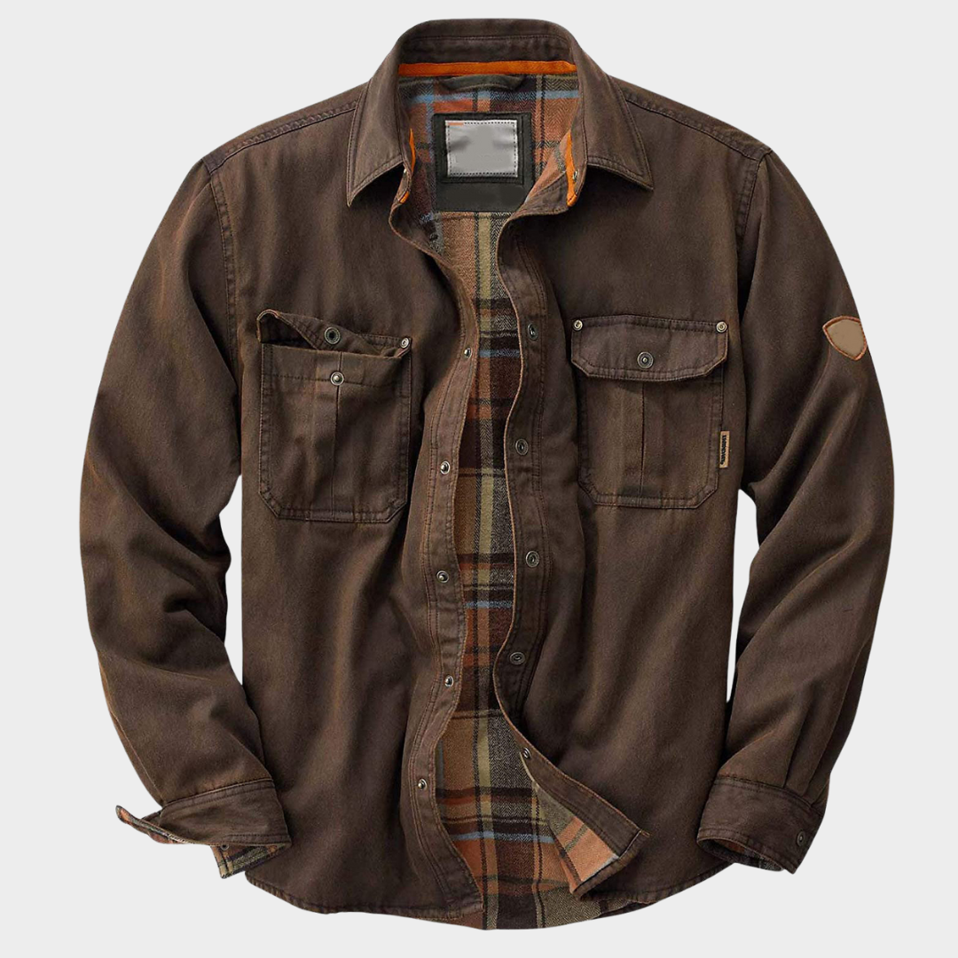 Męska casualowa kurtka koszulowa z podszytym wnętrzem ModaBoutique