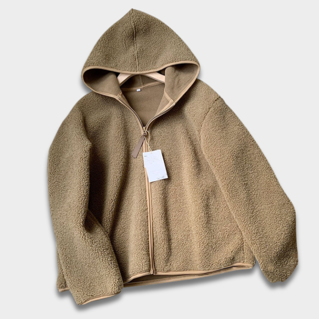 Damska kurtka z kapturem zapinana na zamek z ocieplaną podszewką Modaboutique