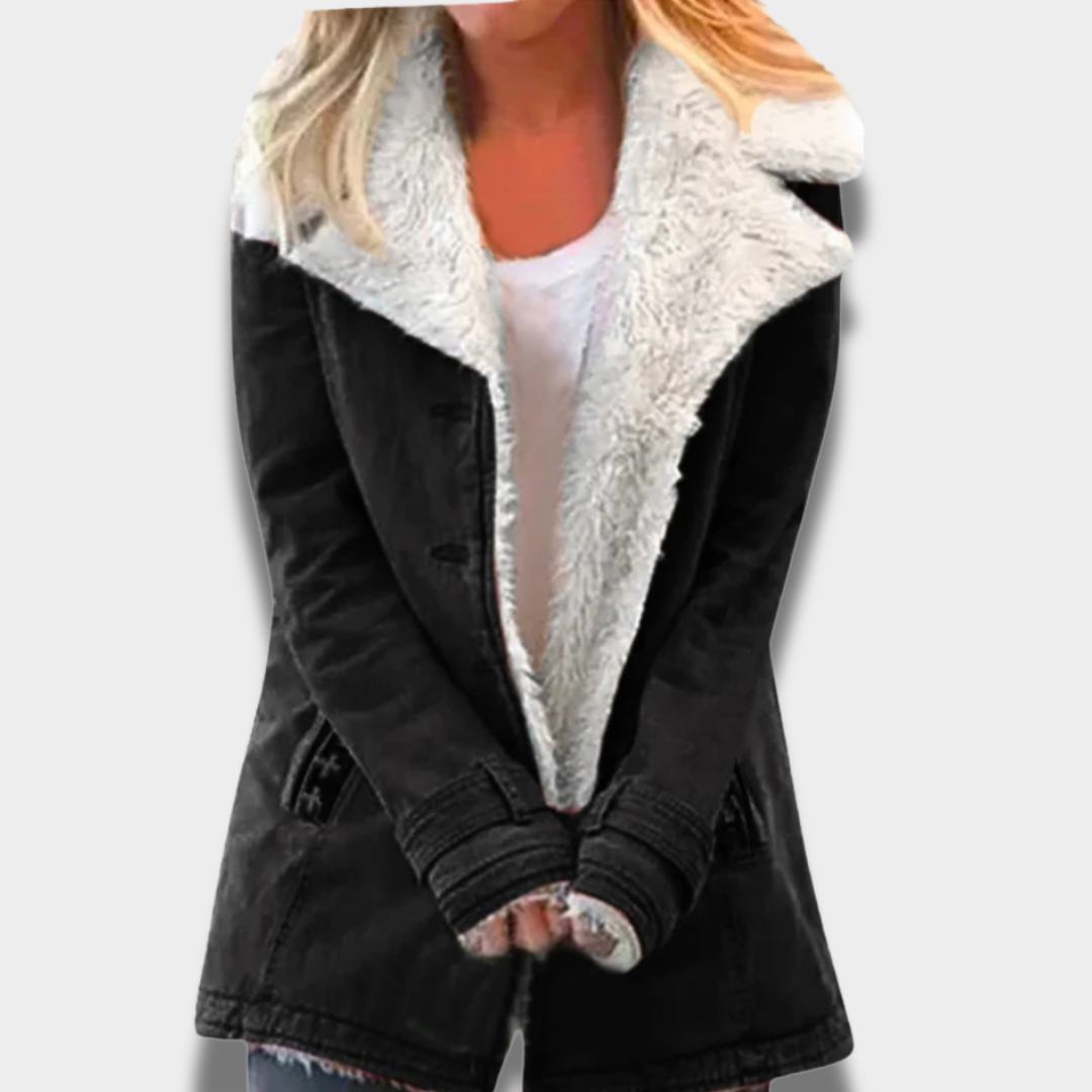 Damska Ciepła Kurtka Codzienna z Miękką Podszewką z Polaru ModaBoutique