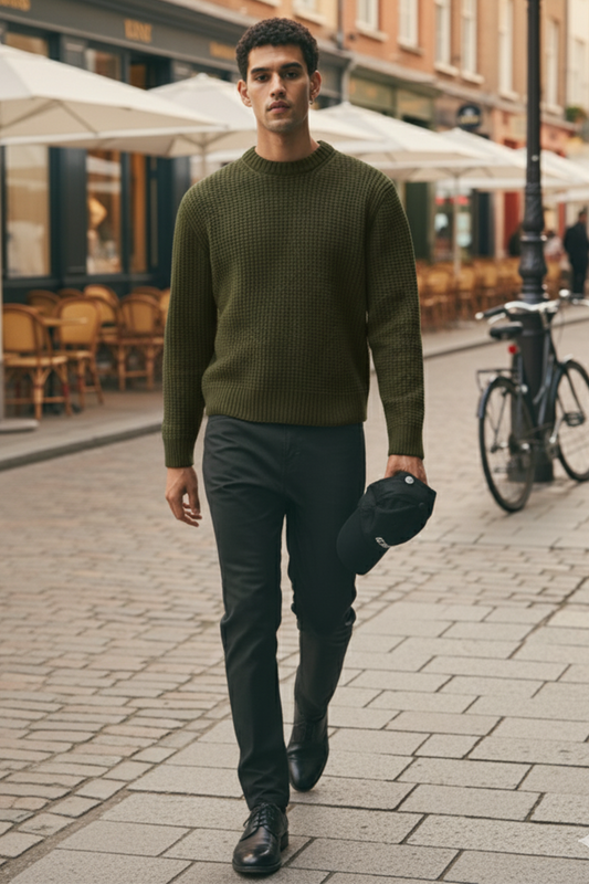 Sweter | Jakub – Mechowy Zielony