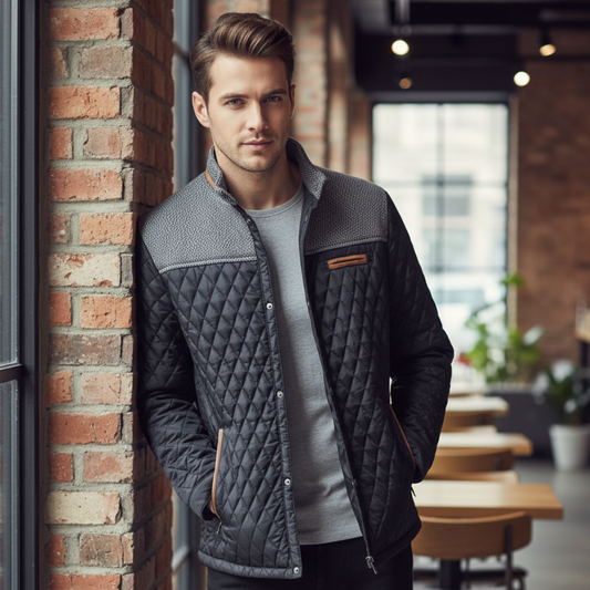Męska pikowana kurtka przejściowa z lekkim ociepleniem Modaboutique