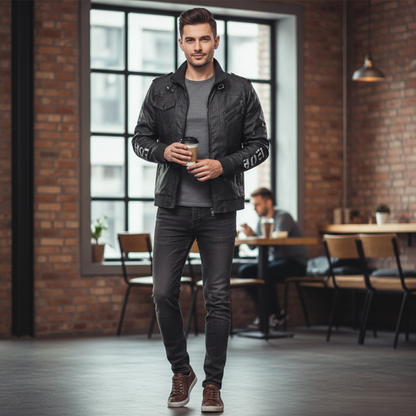 Męska kurtka bomber z elastycznymi ściągaczami