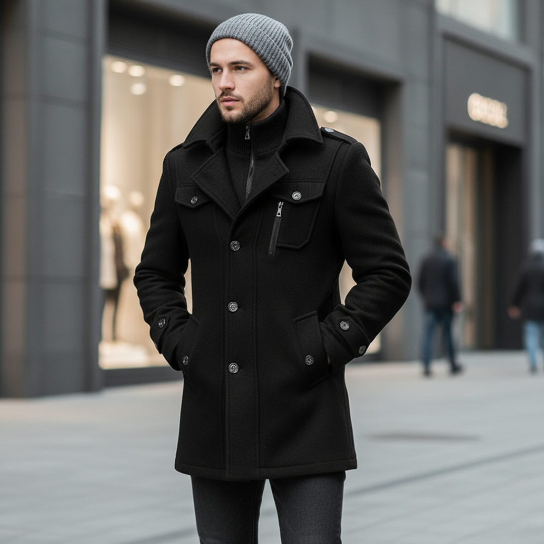 Męski płaszcz zimowy z ocieplaną podszewką Modaboutique