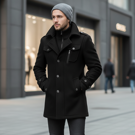 Męski płaszcz zimowy z ocieplaną podszewką Modaboutique