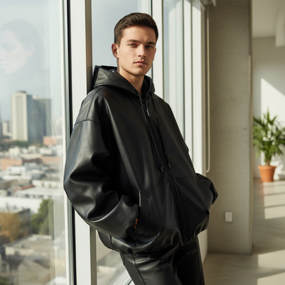 Męska kurtka z kapturem z miękką podszewką Modaboutique