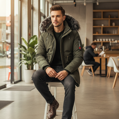 Kurtka zimowa męska z kapturem i ociepleniem Modaboutique