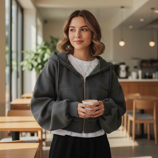 Damska bluza oversize z kapturem z miękkiej dzianiny Modaboutique