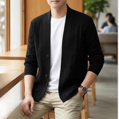 Męski kardigan z bawełnianej dzianiny Modaboutique
