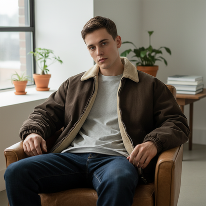 Męska kurtka zapinana na zamek z miękką podszewką Modaboutique