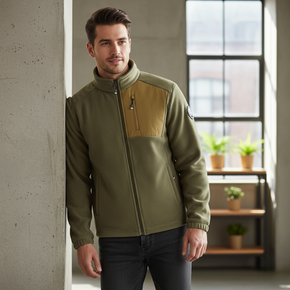 Męska kurtka zapinana na zamek z bawełnianej tkaniny Modaboutique