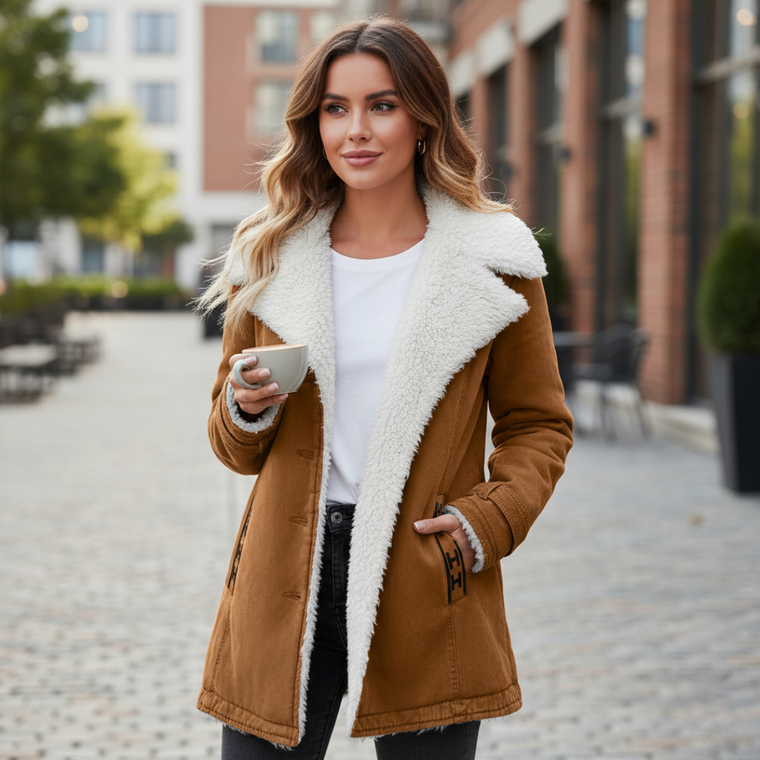 Damska Ciepła Kurtka Codzienna z Miękką Podszewką z Polaru ModaBoutique