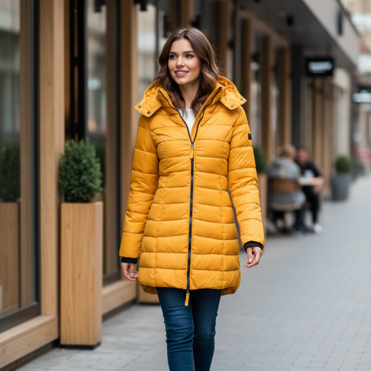 Damska Lekka Pikowana Kurtka z Kapturem ModaBoutique