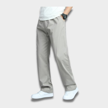 Męskie spodnie materiałowe z prostym krojem Modaboutique