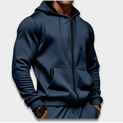 Męska bluza rozpinana z kapturem z miękkiego materiału