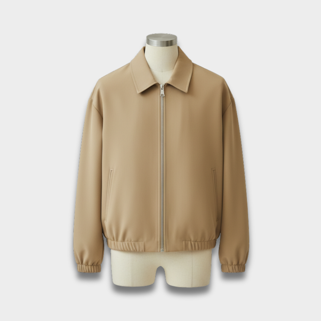 Kurtka damska zapinana na zamek z miękkiej tkaniny