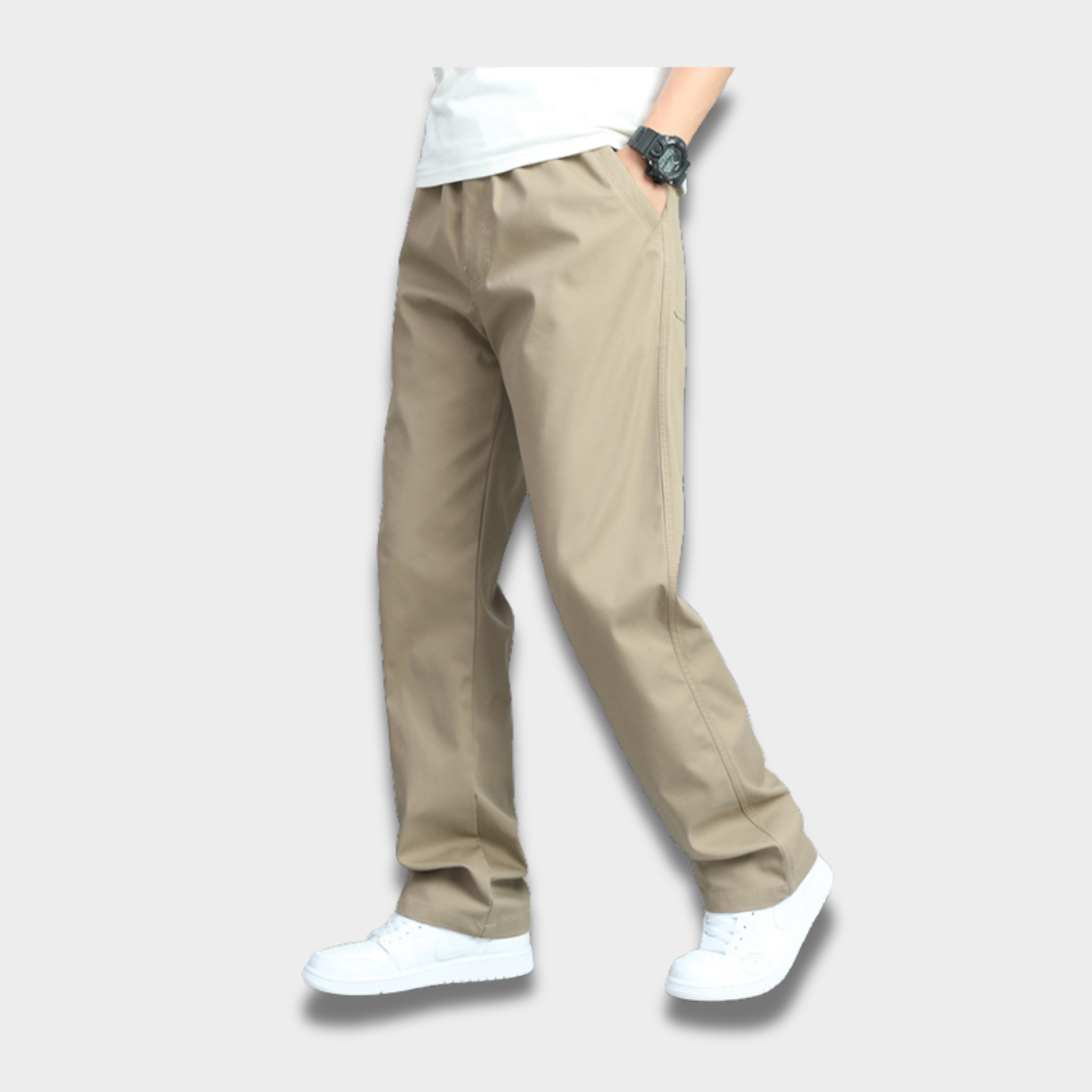 Męskie spodnie materiałowe z prostym krojem Modaboutique