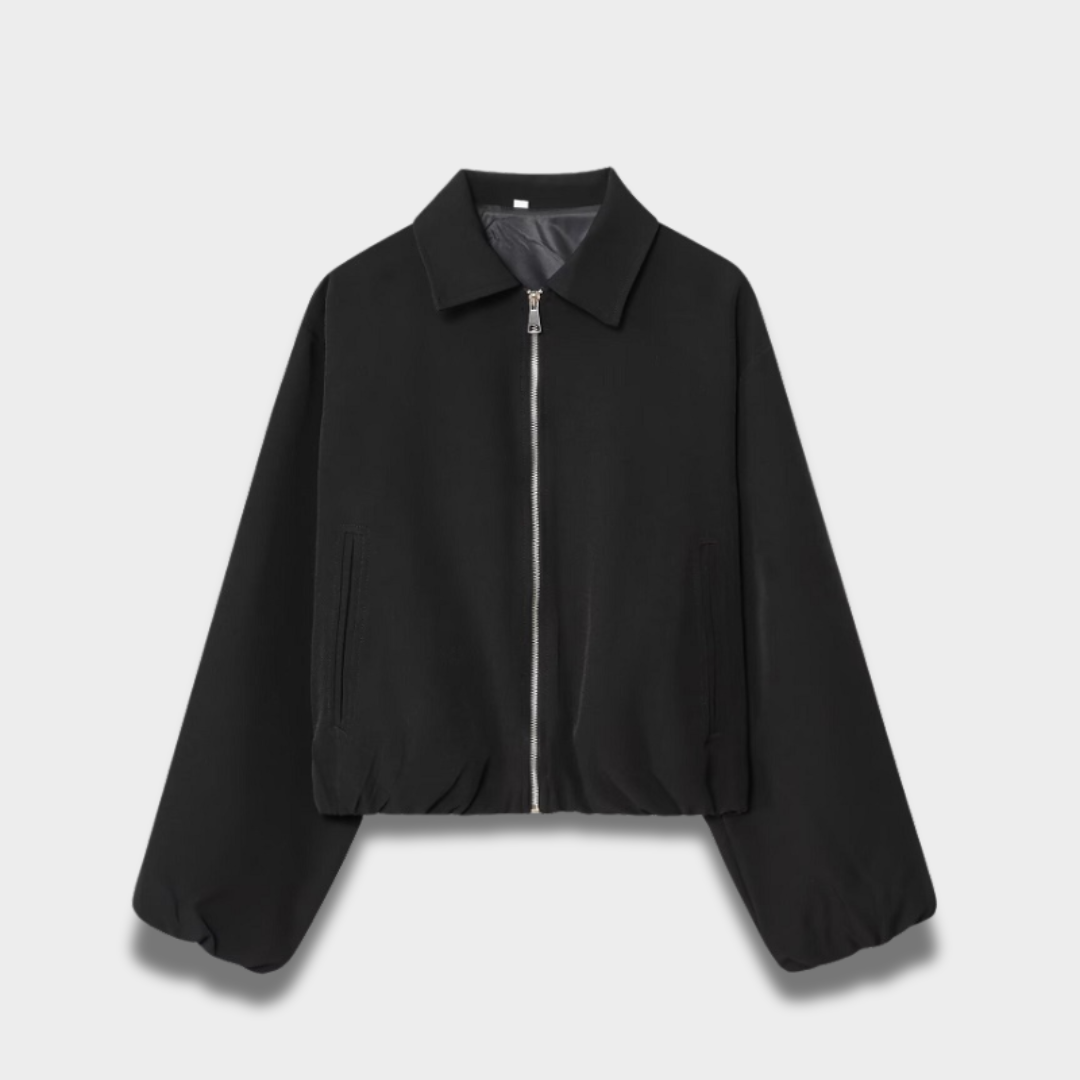 Kurtka damska zapinana na zamek z miękkiej tkaniny