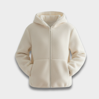 Damska kurtka z kapturem zapinana na zamek z ocieplaną podszewką Modaboutique