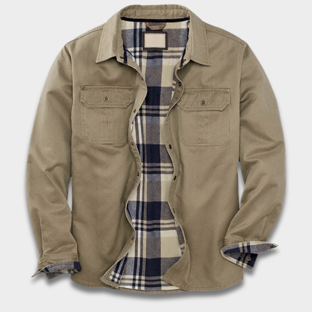 Męska casualowa kurtka koszulowa z podszytym wnętrzem ModaBoutique