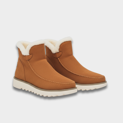 Damskie zimowe botki do kostki z wewnętrzną warstwą i teksturowaną podeszwą