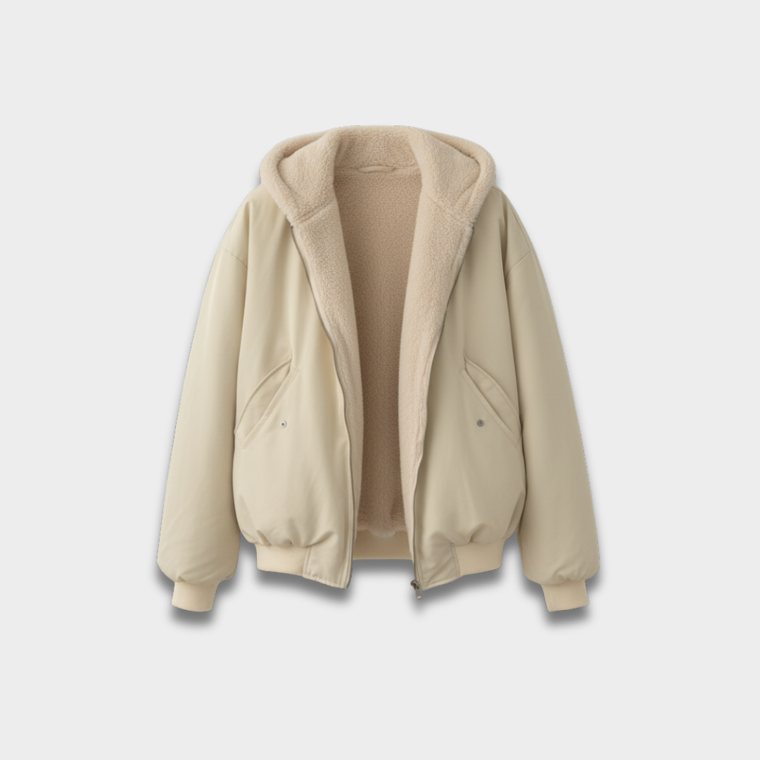 Damska Zimowa Kurtka Oversize z Ciepłą Podszewką