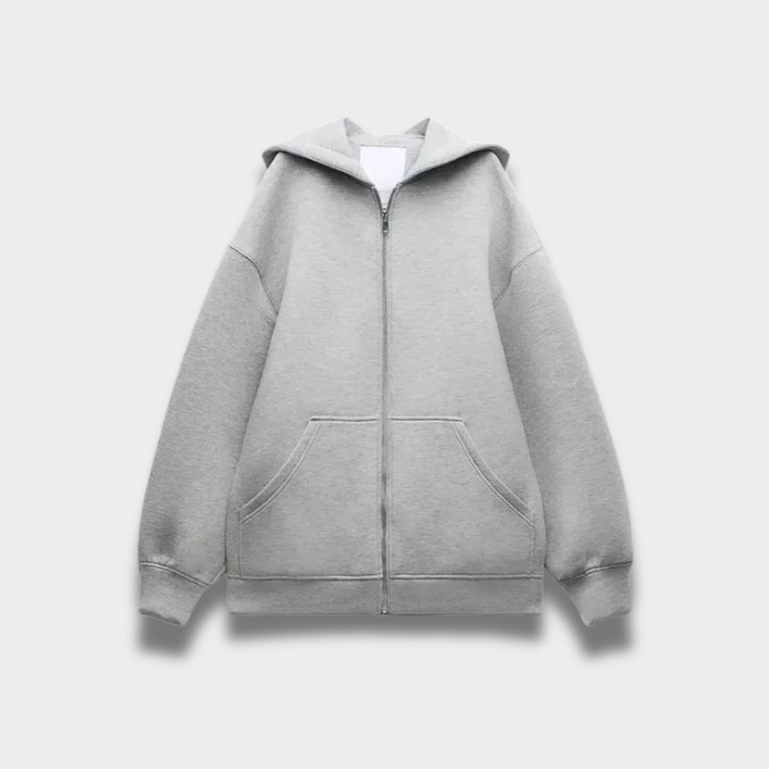 Damska bluza z kapturem zapinana na zamek z miękkiej tkaniny Modaboutique