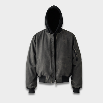 Męska kurtka bomberka z kapturem i elastycznymi ściągaczami Modaboutique