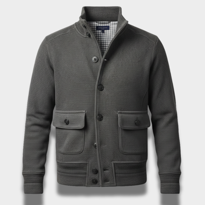 Męska casualowa kurtka zapinana na guziki o uporządkowanym fasonie