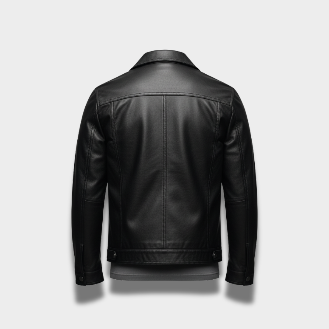 Męska kurtka z imitacji skóry z miękką podszewką