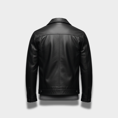 Męska kurtka z imitacji skóry z miękką podszewką