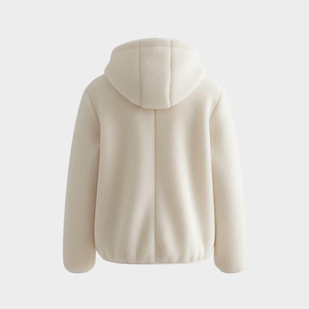 Damska kurtka z kapturem zapinana na zamek z ocieplaną podszewką Modaboutique