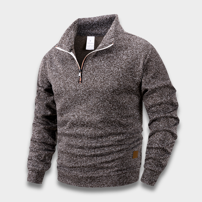 Męska bluza z zamkiem do połowy z miękkiego polaru Modaboutique