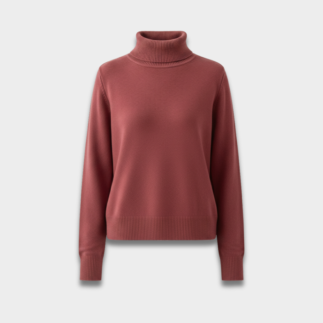 Damski sweter z golfem z podszewką do noszenia w chłodne dni