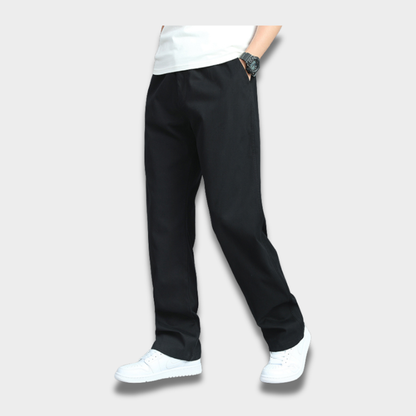 Męskie spodnie materiałowe z prostym krojem Modaboutique