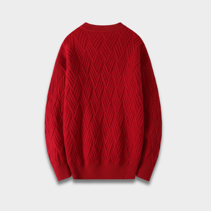 Sweter unisex z dzianiny o teksturowanym wzorze i ściągaczowymi wykończeniami ModaBoutique