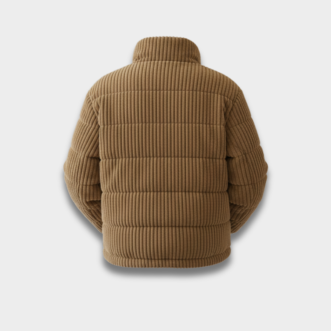 Damska Kurtka Puchowa z Prążkowaną Fakturą ModaBoutique