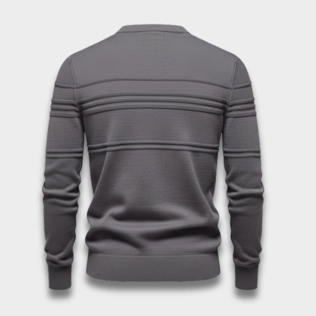 Męski sweter z miękkiej dzianiny z okrągłym dekoltem