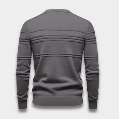 Męski sweter z miękkiej dzianiny z okrągłym dekoltem