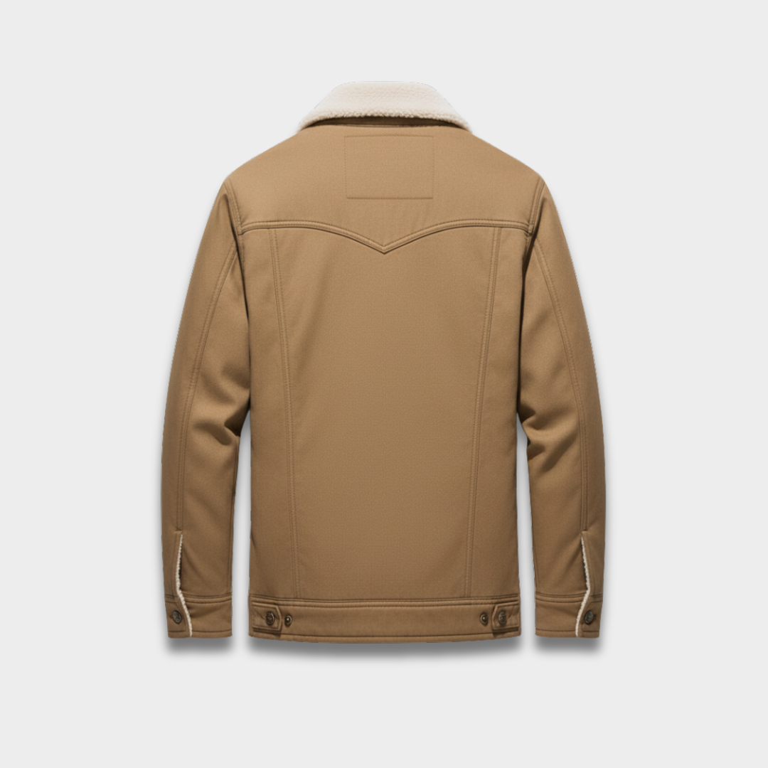 Męska kurtka jeansowa z ocieplanym kożuchem Modaboutique