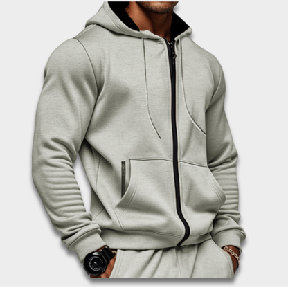 Męska bluza rozpinana z kapturem z miękkiego materiału