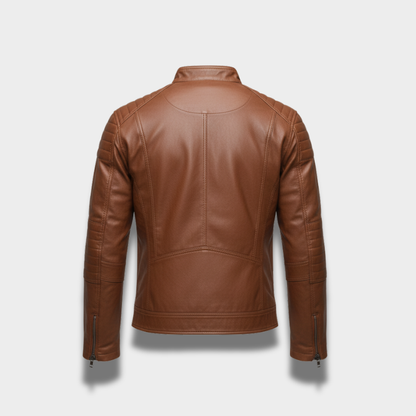 Męska kurtka bomber ze skóry ekologicznej z miękką podszewką