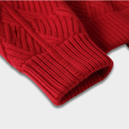 Sweter unisex z dzianiny o teksturowanym wzorze i ściągaczowymi wykończeniami ModaBoutique