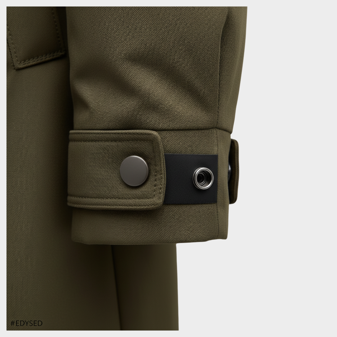 Męski długi płaszcz z kapturem o uporządkowanym kroju