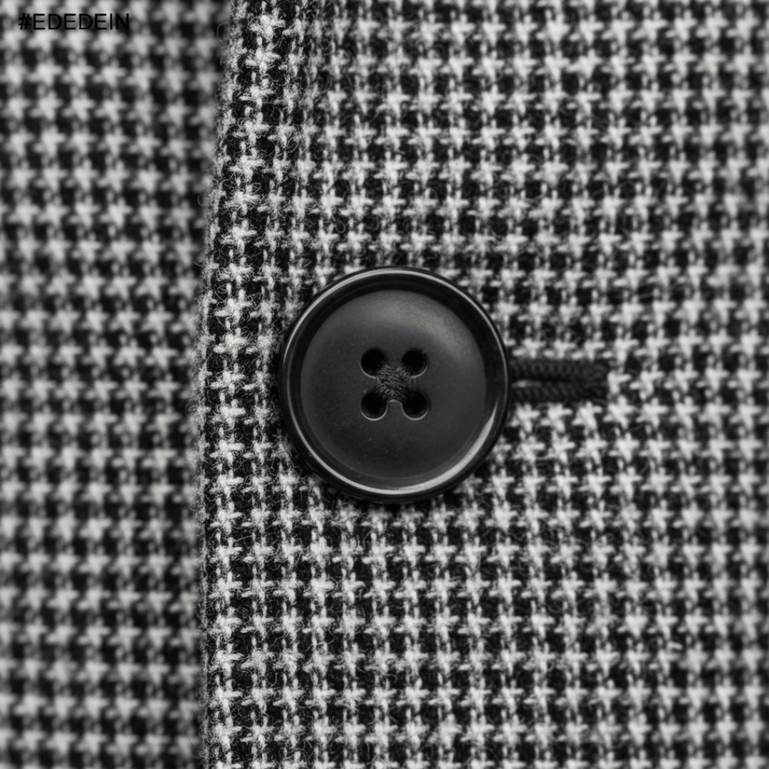 Męski casualowy długi płaszcz zapinany na guziki o uporządkowanym kroju