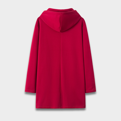 Damski płaszcz z kapturem zapinany na zamek o długości do połowy uda ModaBoutique