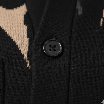 Męski kardigan casual z otwartym przodem i kieszeniami naszywanymi