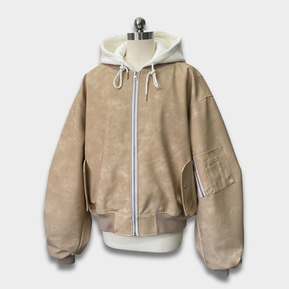 Męska kurtka bomberka z kapturem i elastycznymi ściągaczami Modaboutique